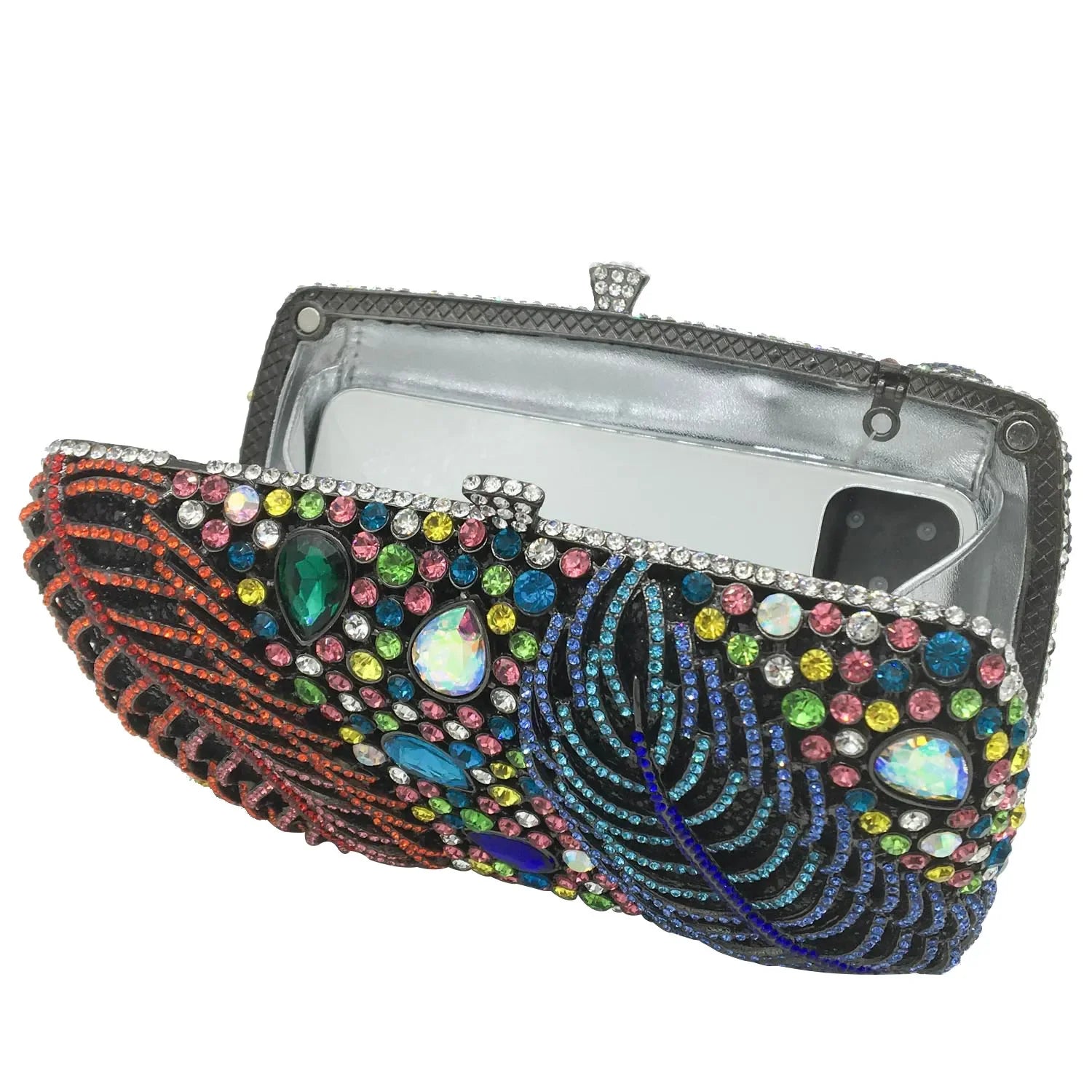 Boutique de fgg roxo cristal noite sacos embreagem feminino formal festa folha strass bolsas nupcial casamento minaudiere bolsa