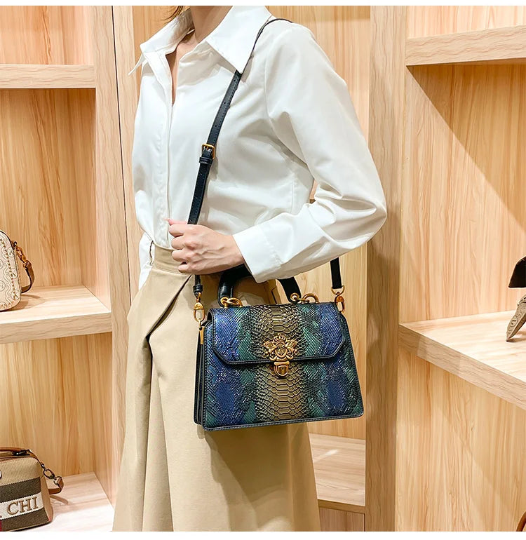 Bolsa tiracolo de cor contrastante feminina, de alta qualidade, marca de luxo, designer de luz, nova, primavera, verão, 2022