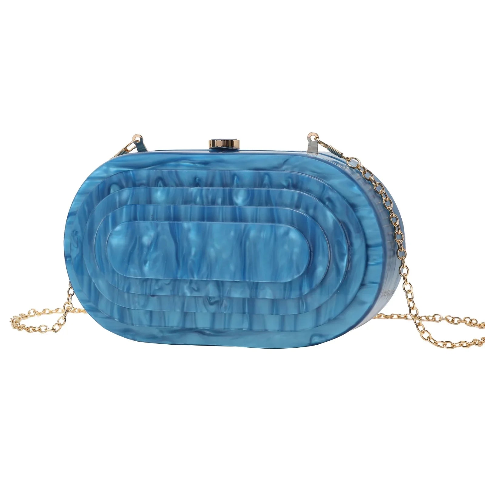 Moda acrílico bolsa de noite feminina vintage em forma de concha mármore ombro corrente saco cross-border na moda vestido de baile saco