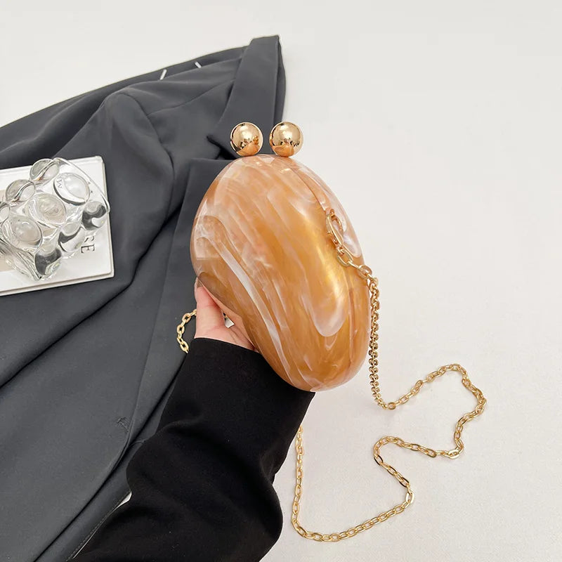 Bolsa de mão de noite acrílica em formato irregular, bolsa de mão luxuosa brilhante para mulheres, bolsa para vestido de festa de coquetel