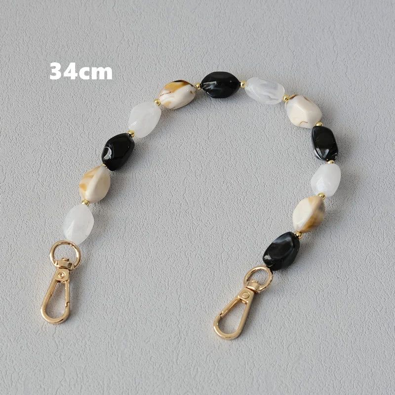 Corrente frisada destacável para mulheres, bolsa acrílica, alça de ombro, corrente, branca, monocromática, destacável, luxo, nova moda