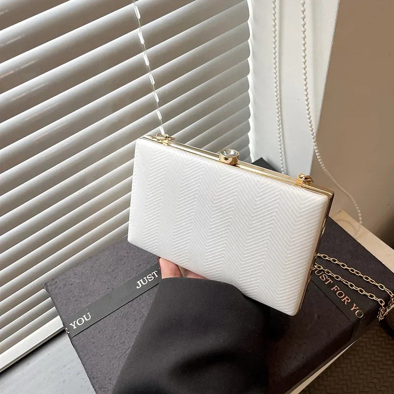 Elegante jantar saco de embreagem bolsa de ombro feminino brilhante grampo de cabelo pequena caixa de maquiagem nova 2025 tendência da moda