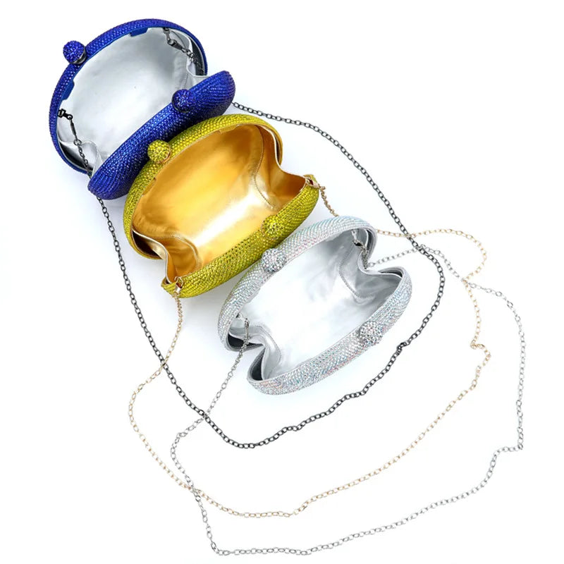 Mulheres de luxo cristal sacos noite nupcial amarelo/vermelho/azul marinho garras sacos embreagem casamento festa minaudiere bolsa