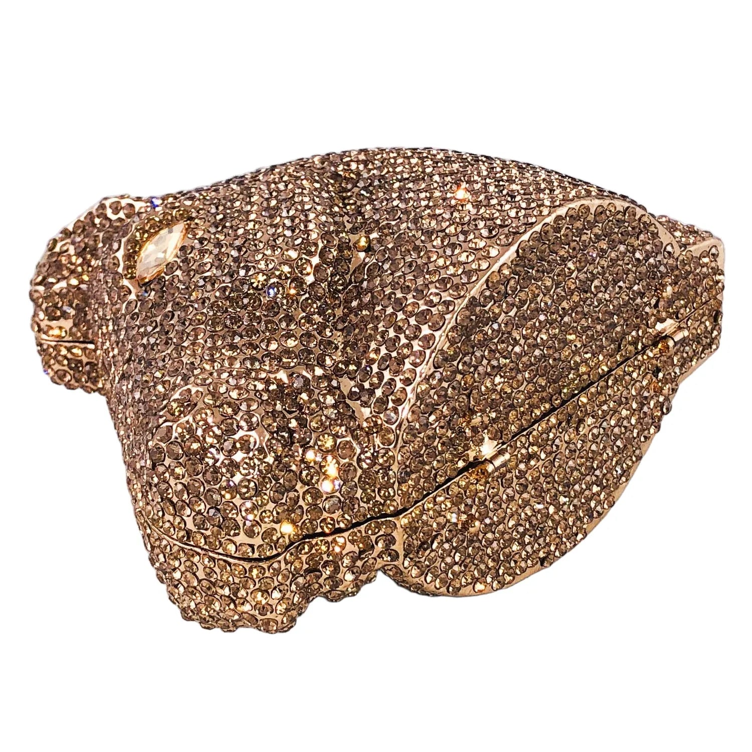 Boutique de fgg cabeça de cavalo dourado feminino cristal noite bolsa e bolsa festa casamento minaudiere animal strass saco embreagem