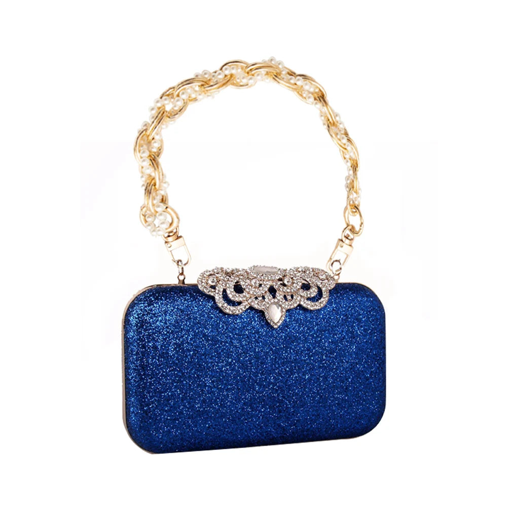 Vintage pérola saco alça bolsa alças saco de embreagem acessórios metal pérola telefone cordão substituição alças saco ferragem