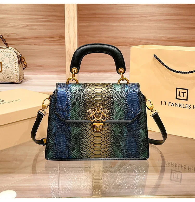 Bolsa tiracolo de cor contrastante feminina, de alta qualidade, marca de luxo, designer de luz, nova, primavera, verão, 2022