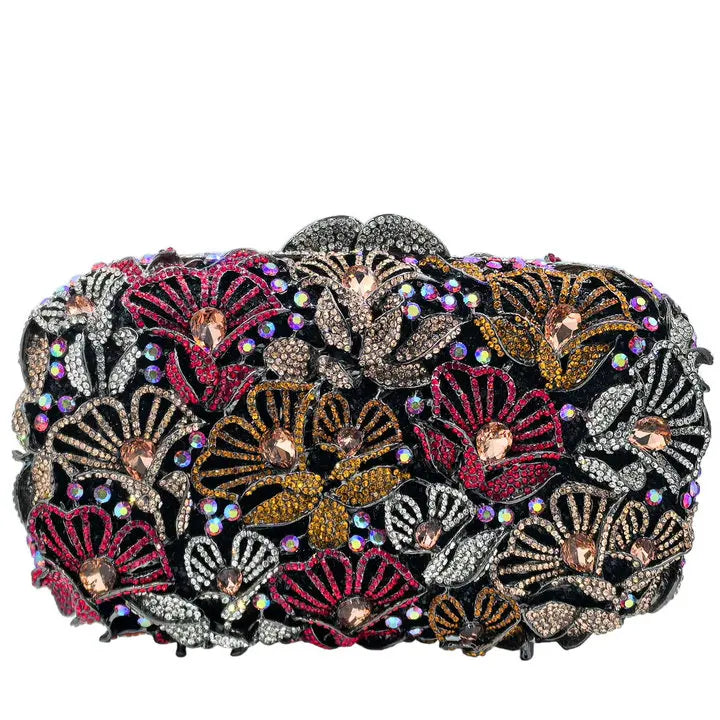 Boutique de fgg flor bolsas de embreagem para mulheres sacos de noite hardcase strass embreagem festa casamento cristal bolsa embreagem