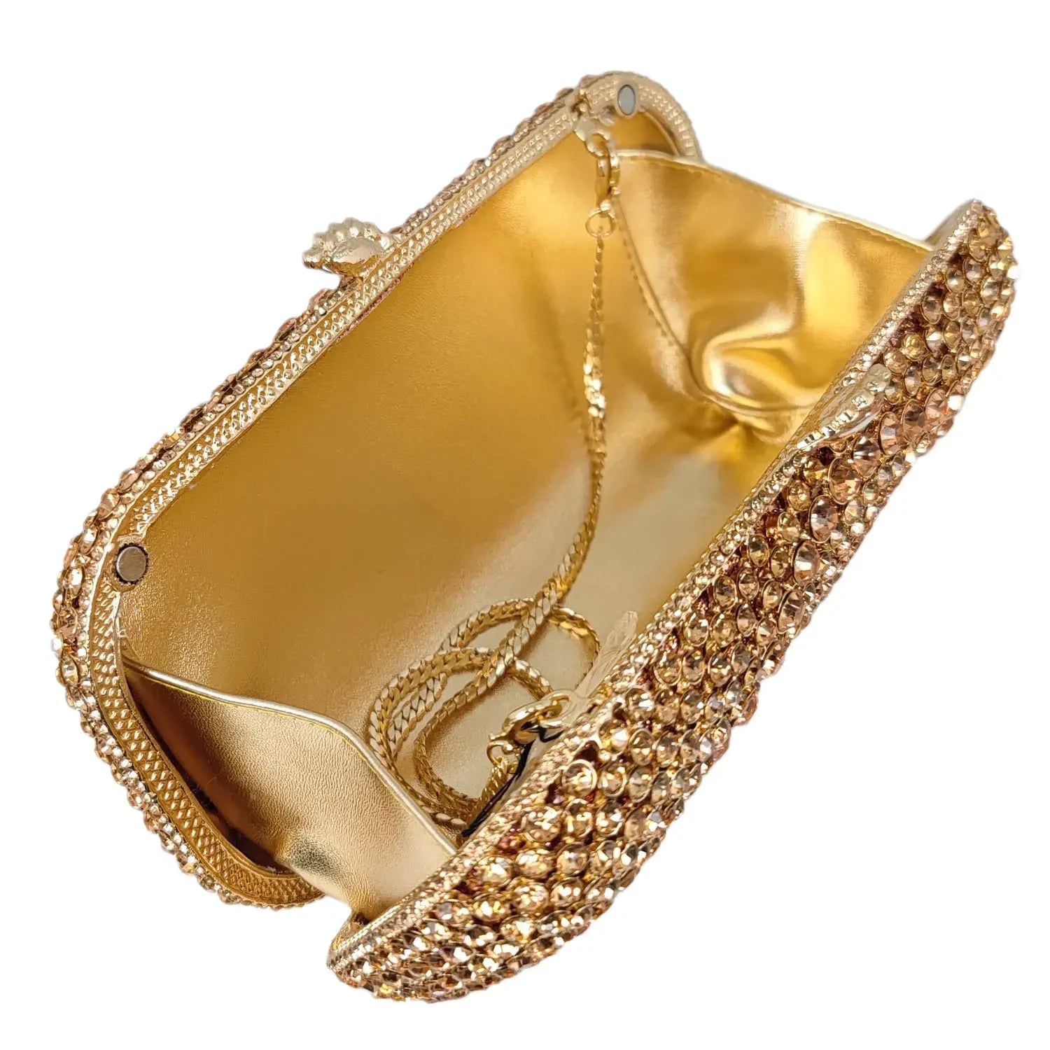 Boutique de fgg luxo feminino ouro sacos de noite e embreagens nupcial strass bolsa embreagem festa casamento cristal bolsa embreagem