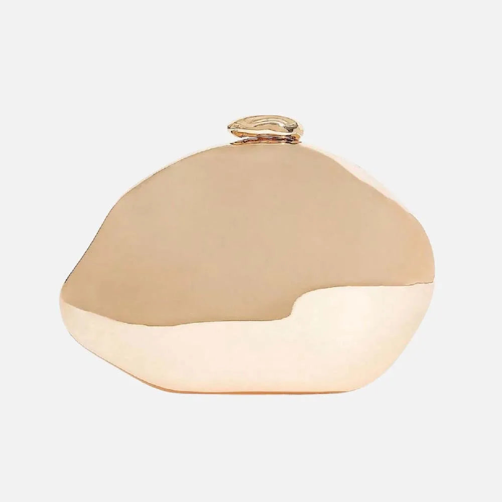 Estilo europeu e americano na moda forma irregular saco de embreagem luz luxo metálico caixa ferro saco casamento bolsa banquete