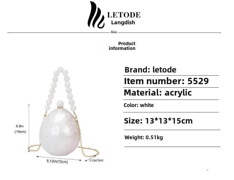 Elegante pérola bolsa crossbody jantar saco festa de casamento vestido de noite saco forma ovo ganso moda nova chegada