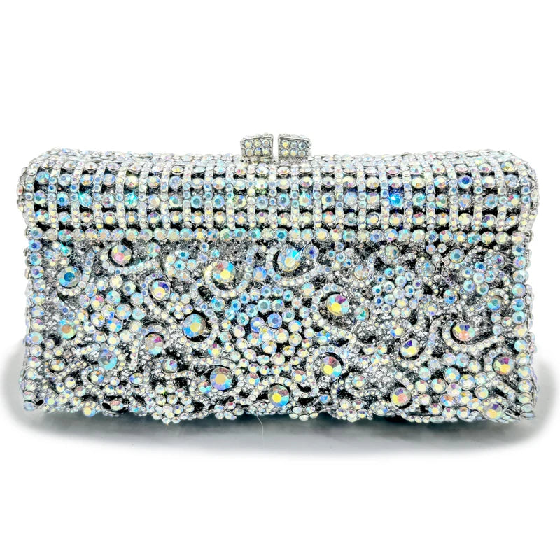 Bolsa feminina feita à mão de cristal, bolsa de mão para noite, vintage, banquete, festa de casamento, designer, elegante, vestido, presente