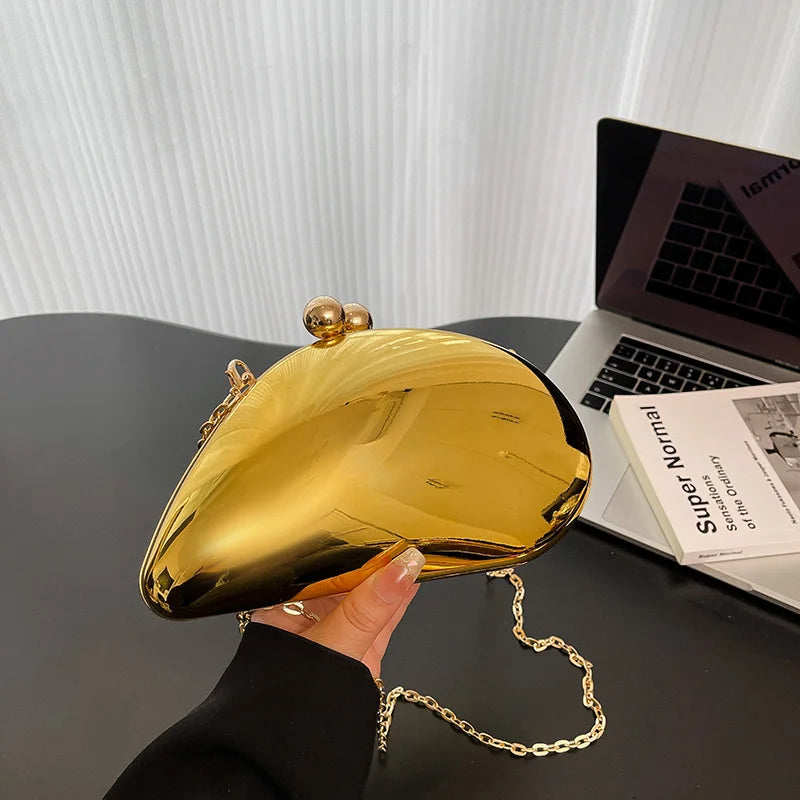 Bolsa de mão de noite acrílica em formato irregular, bolsa de mão luxuosa brilhante para mulheres, bolsa para vestido de festa de coquetel