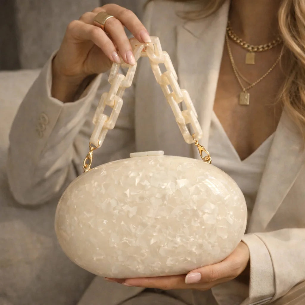 Embreagem crossbody saco corrente acrílico novidade casamento noite fora-branco ombro feminino designer bolsas de luxo novo na bolsa