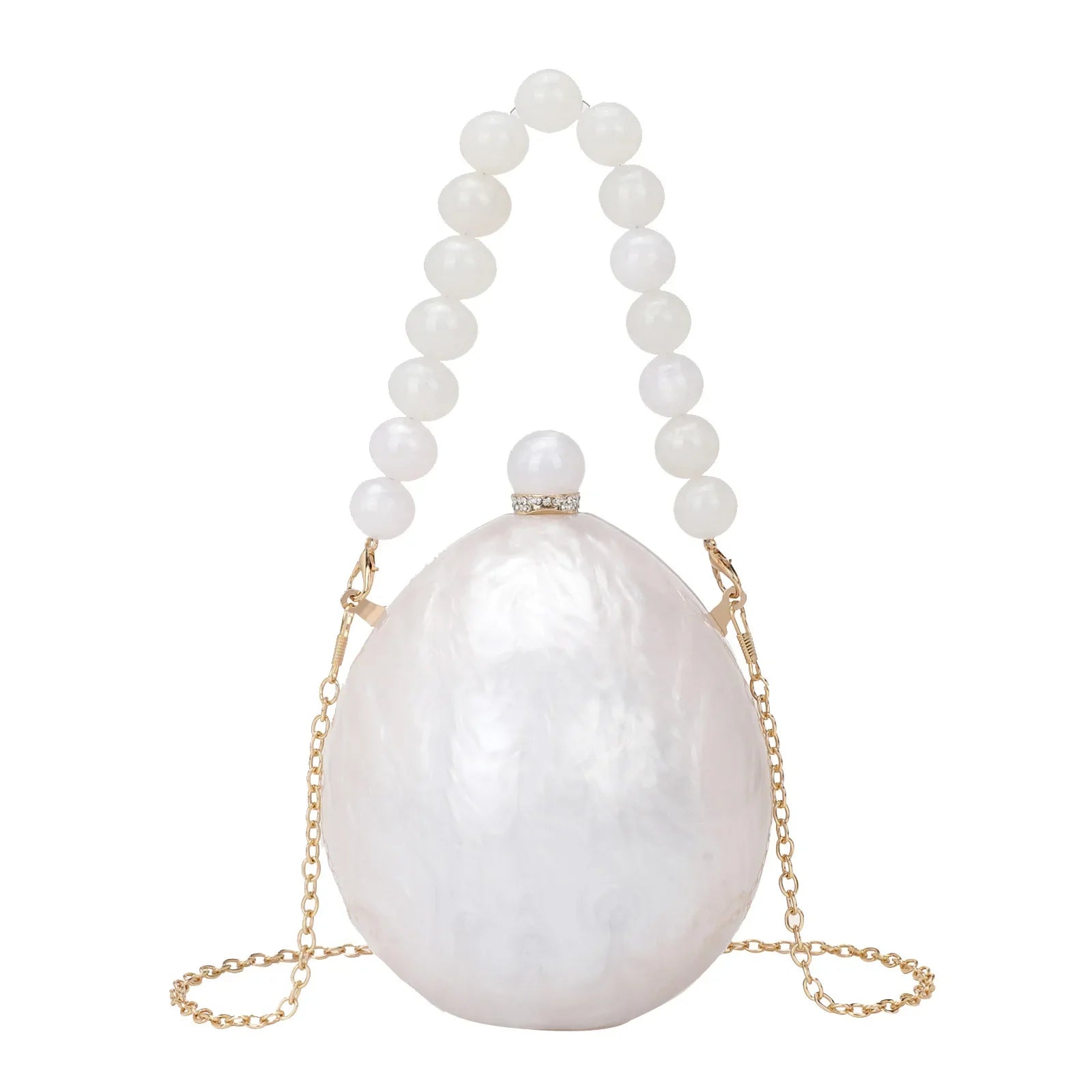 Elegante pérola bolsa crossbody jantar saco festa de casamento vestido de noite saco forma ovo ganso moda nova chegada