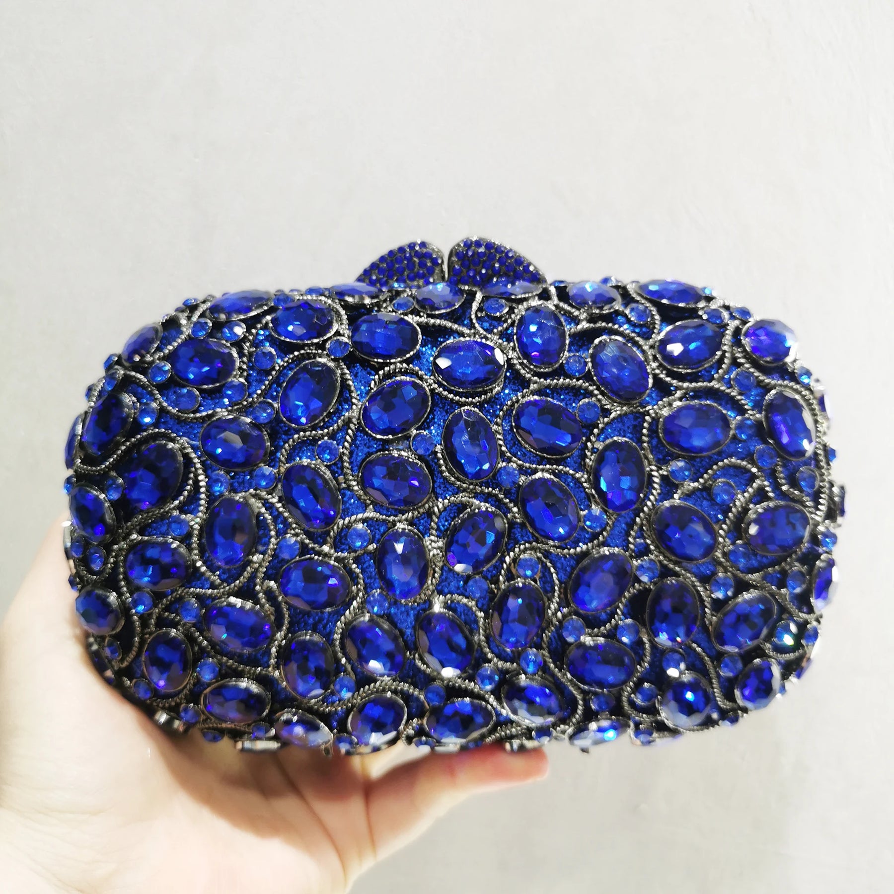 Embreagem de pedra clara branca e prateada para mulheres, bolsas de cristal, festa de casamento, bolsas de baile, embreagem nupcial de diamante