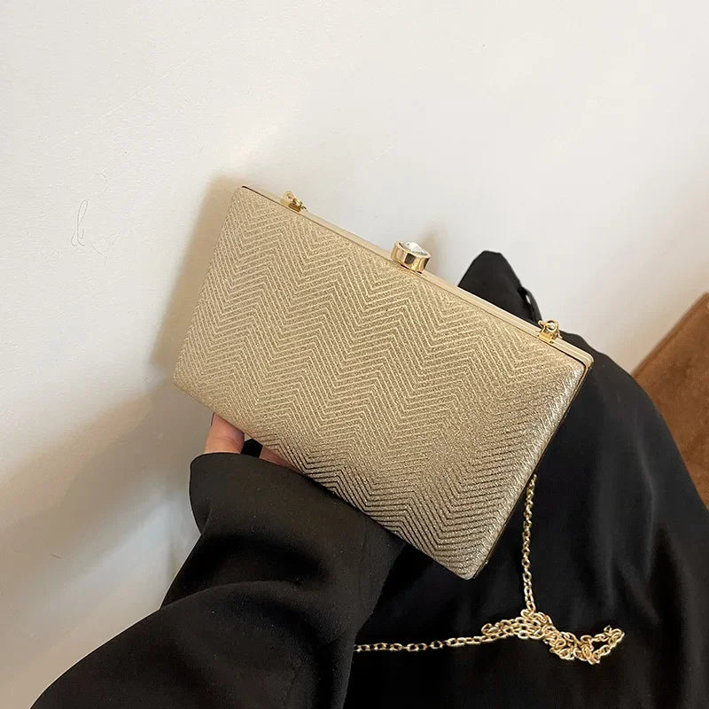 Elegante jantar saco de embreagem bolsa de ombro feminino brilhante grampo de cabelo pequena caixa de maquiagem nova 2025 tendência da moda