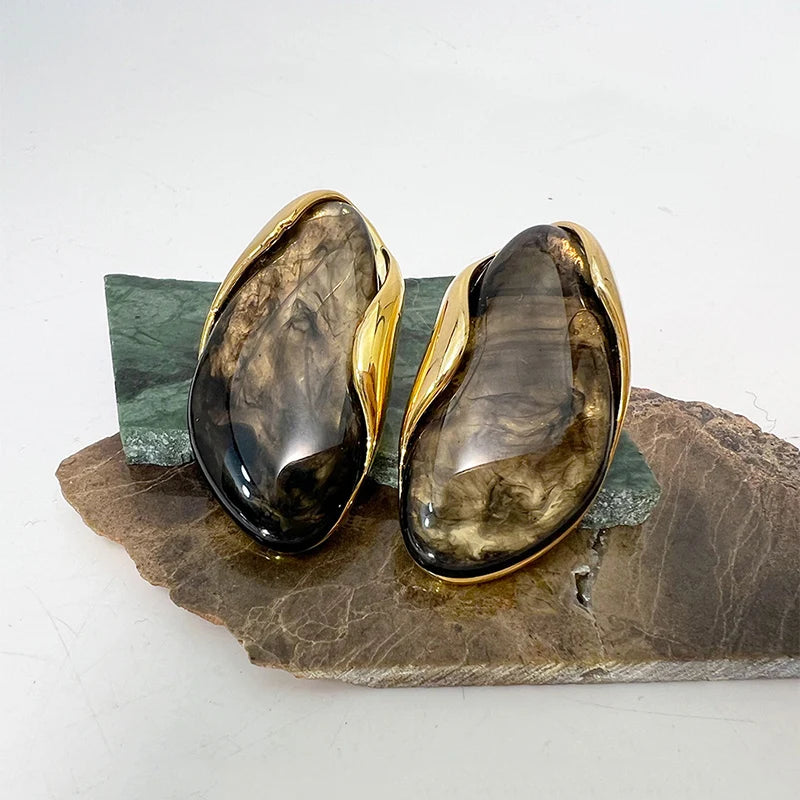 Exagerar elegante resina feminina personalidade brincos único requintado jóias moda festa de casamento presentes acessórios qd272