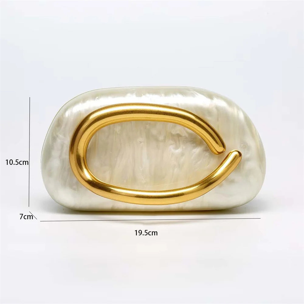 Mulheres grande bronze metal nome acrílico caixa embreagem sacos de noite nupcial bolsas e bolsas praia presente luxo designer bolsa