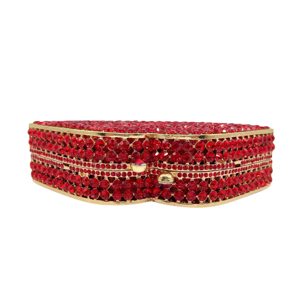 Luxo vermelho diamantes noite sacos de embreagem jantar das mulheres gemas dia garras festa prata vidro bolsa swarovski pedra bolsa ombro