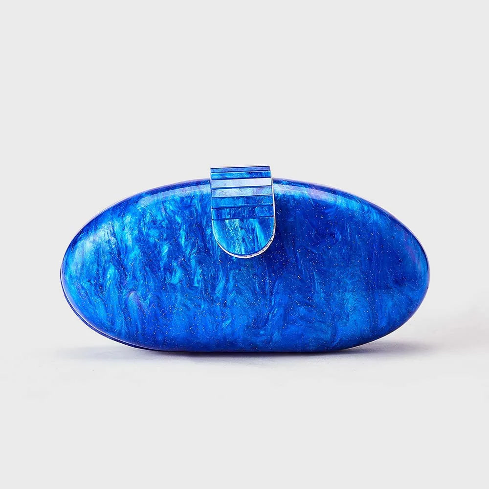 Mulheres acrílico bonito longo redondo saco de noite feminino mármore luxo festa baile bolsa casual embreagem sac uma bolsa principal e bolsa