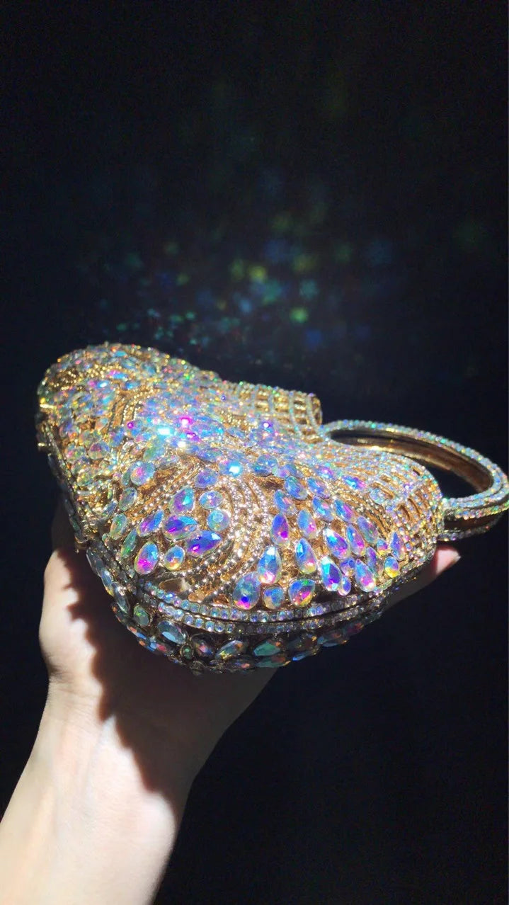 Bolsa de jantar de diamante grande capacidade ombro crossbody oco strass bolsa feminina banquete bolsa de embreagem