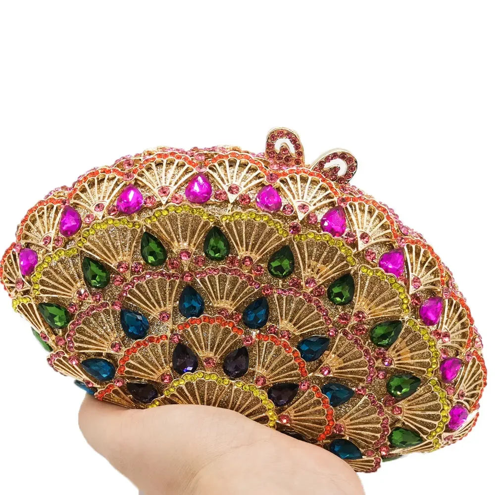 Boutique de fgg luz azul cristal sacos de embreagem para mulheres pavão noite bolsa nupcial casamento strass minaudiere bolsas saco