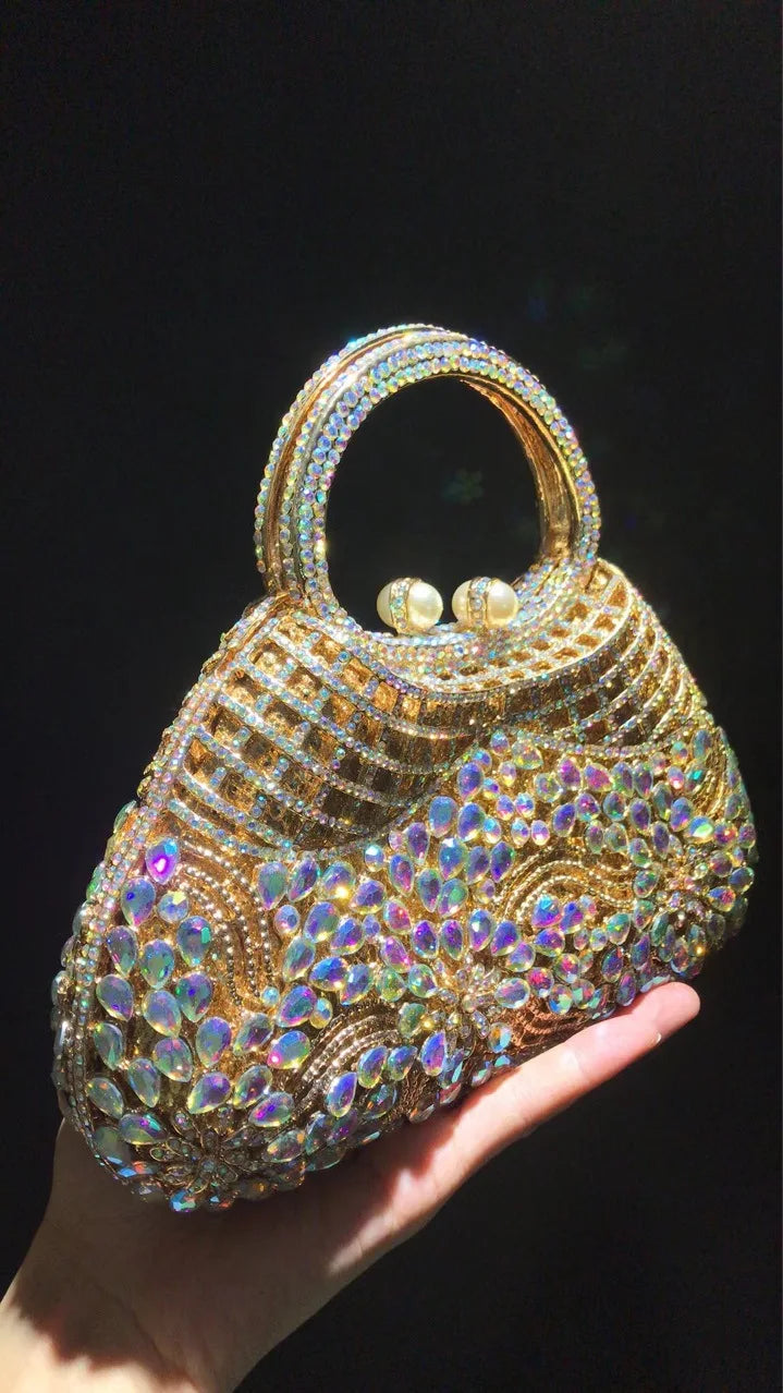 Bolsa de jantar de diamante grande capacidade ombro crossbody oco strass bolsa feminina banquete bolsa de embreagem