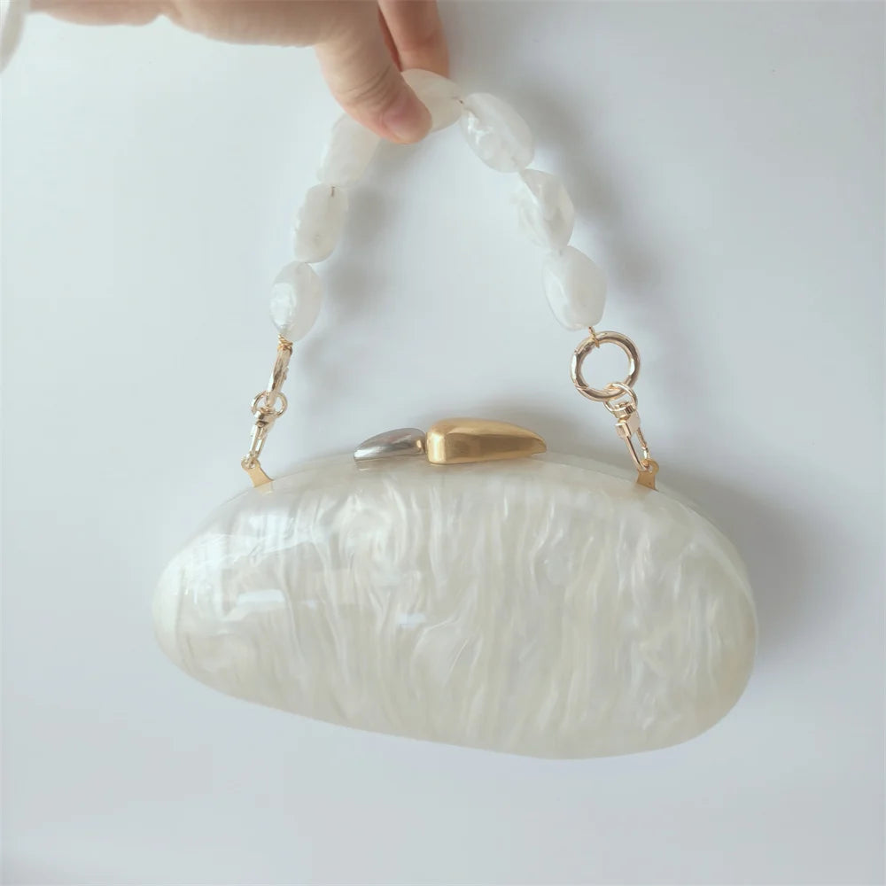 Feminino menina mármore pérola bege mini corrente bolsa de ombro moda feminina bolsa embreagem carteira casamento festa à noite uso diário trave