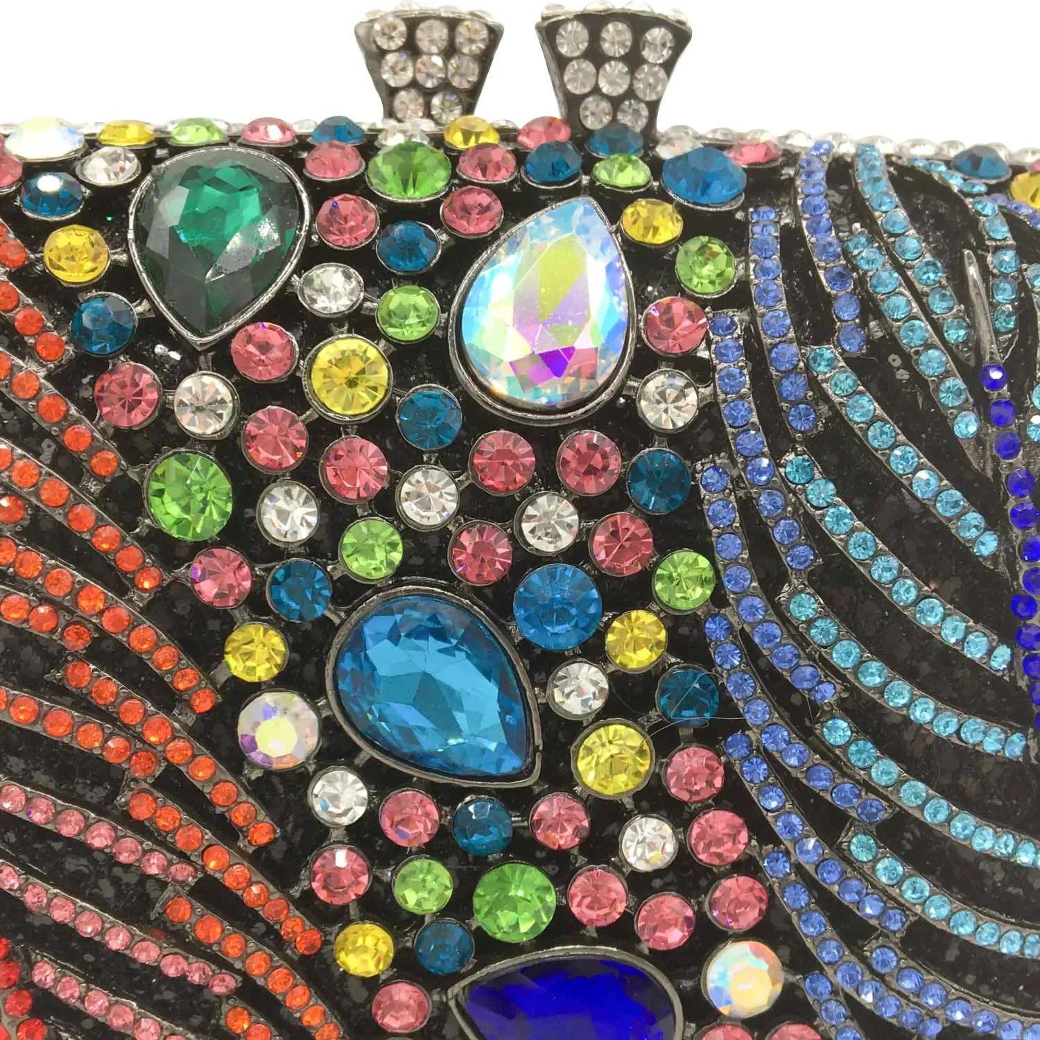 Boutique de fgg roxo cristal noite sacos embreagem feminino formal festa folha strass bolsas nupcial casamento minaudiere bolsa