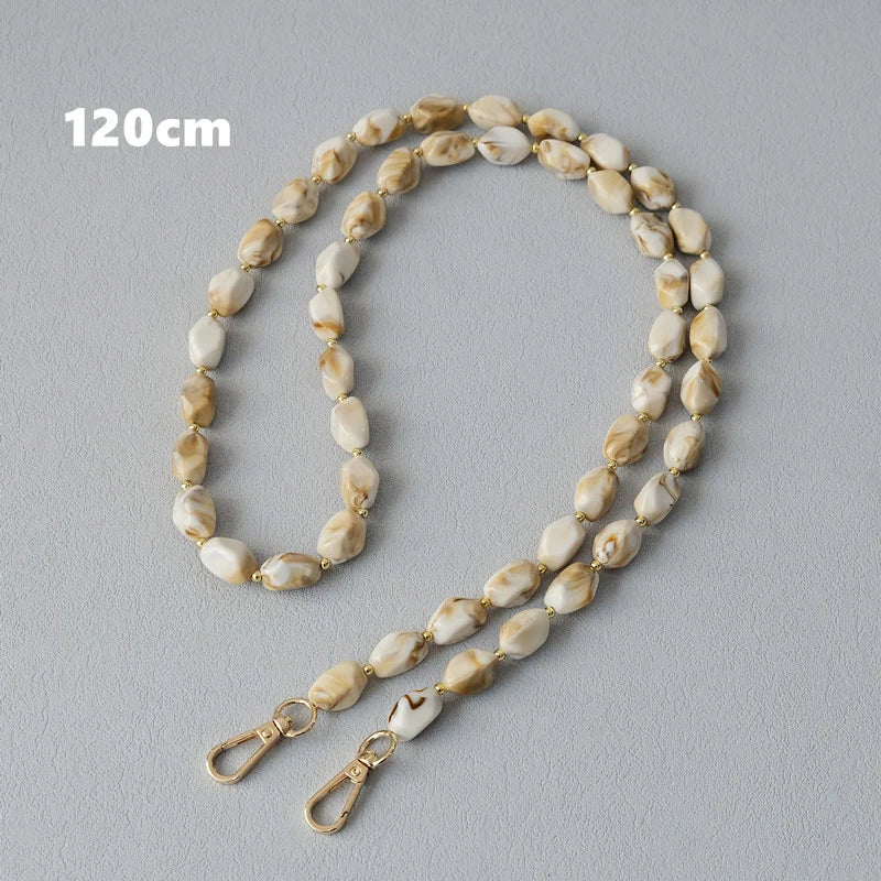 Corrente frisada destacável para mulheres, bolsa acrílica, alça de ombro, corrente, branca, monocromática, destacável, luxo, nova moda