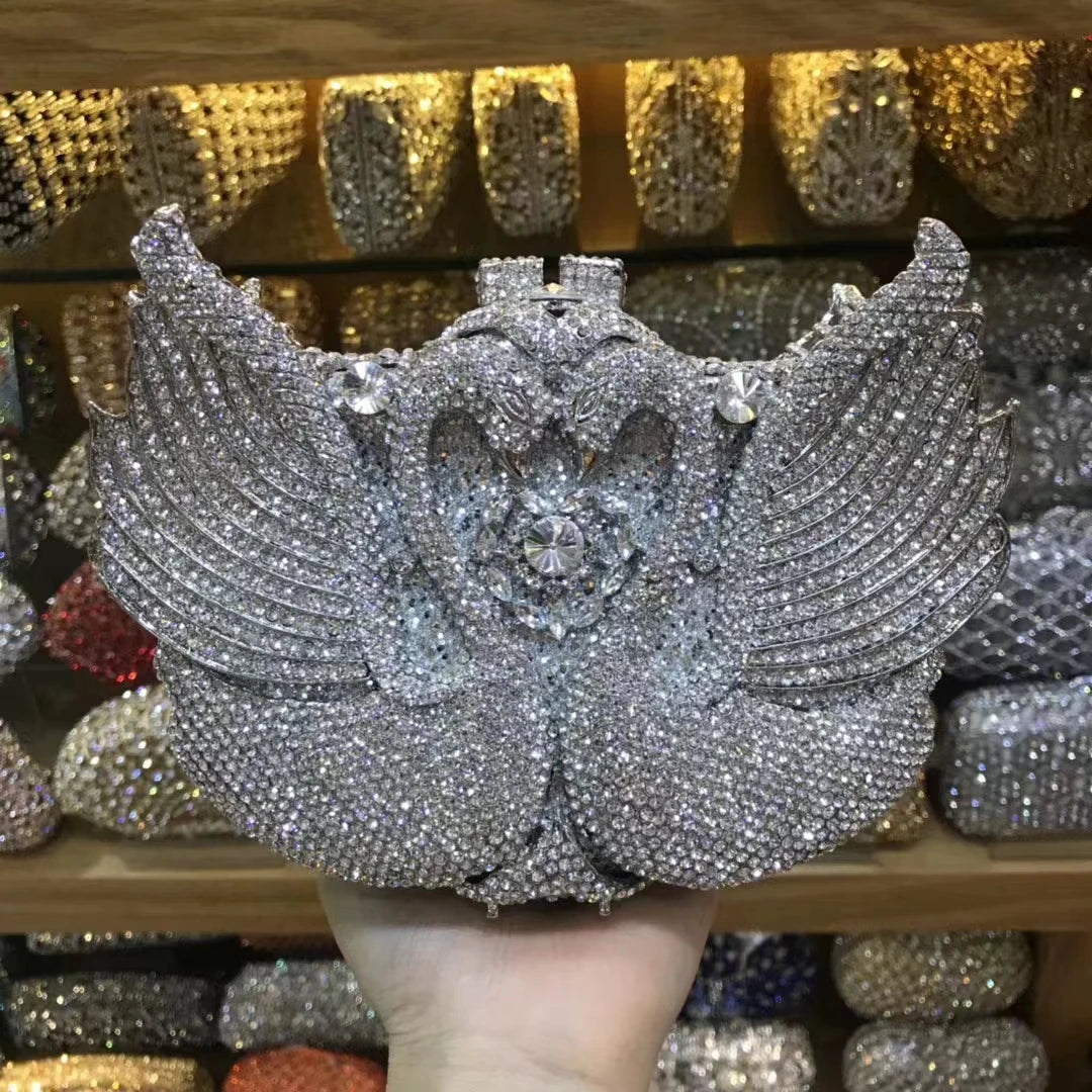 Bolsa feminina de embreagem prateada lantejoulas, bolsa nupcial, festa de casamento, embreagens metálicas, bolsa azul, lantejoulas, diamante, Minaudiere, noite