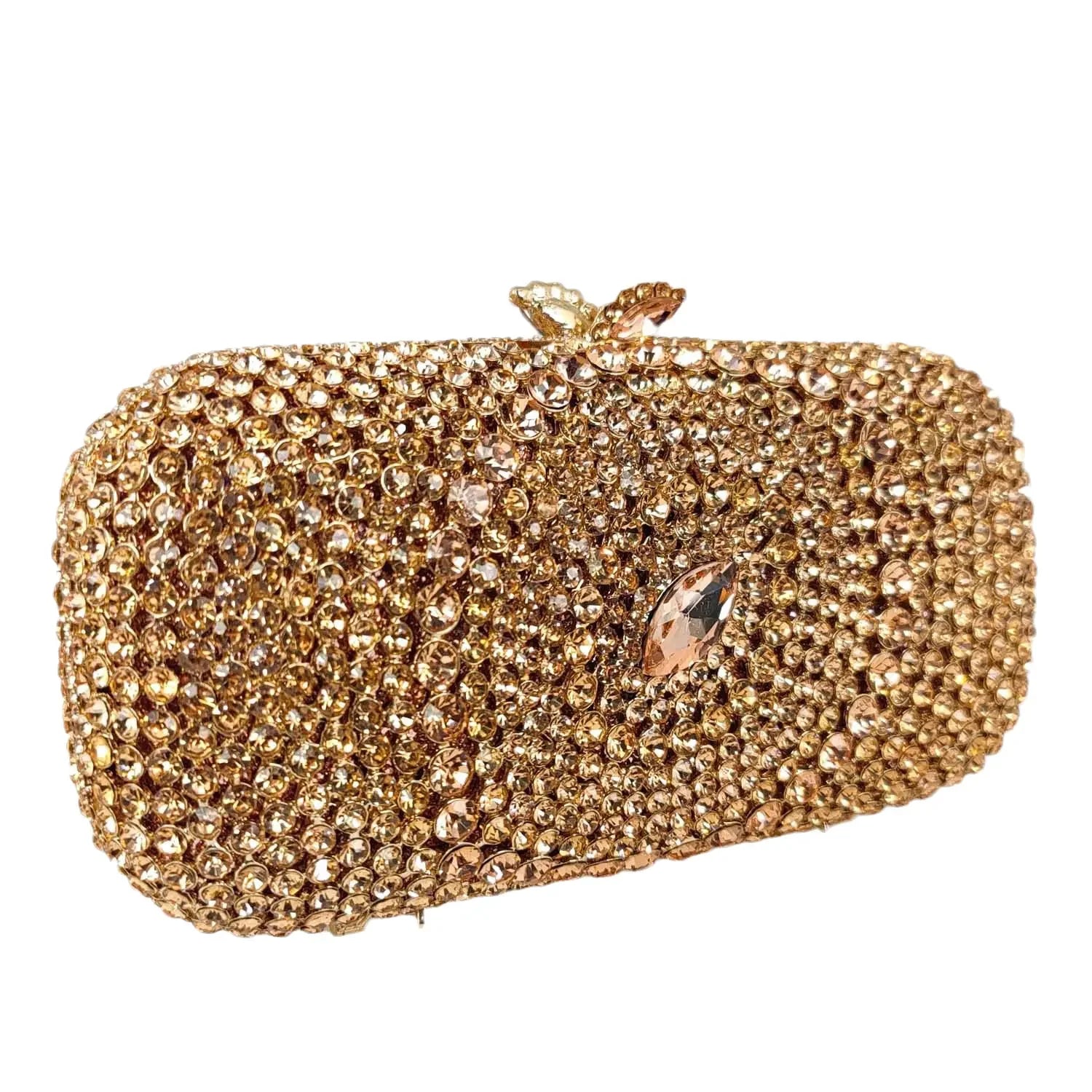 Boutique de fgg luxo feminino ouro sacos de noite e embreagens nupcial strass bolsa embreagem festa casamento cristal bolsa embreagem