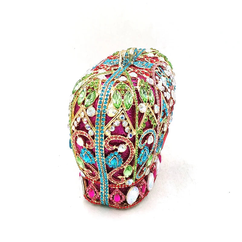 Mulheres festa à noite bolsa diamantes luxo cristal garras elegantes senhoras bolsas festa de casamento nupcial coroa real bolsas saco