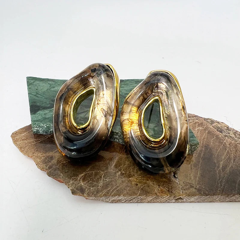 Exagerar elegante resina feminina personalidade brincos único requintado jóias moda festa de casamento presentes acessórios qd272