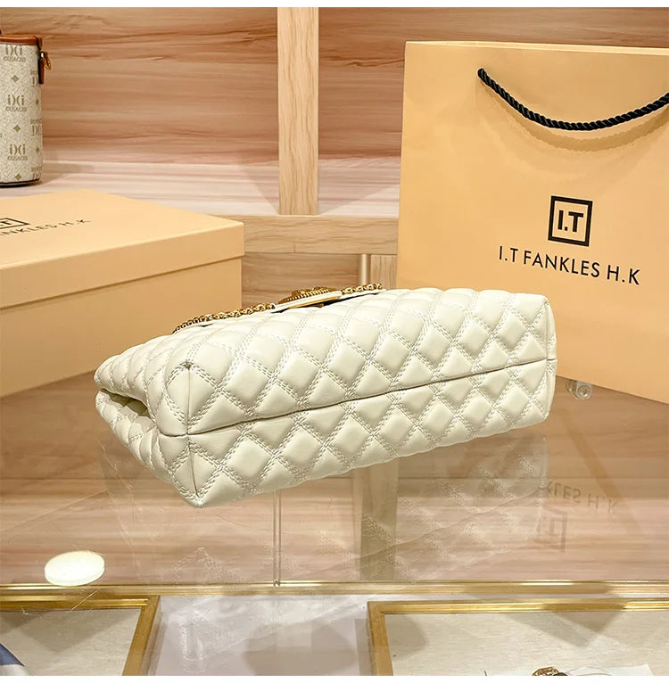 Bolsa de couro genuíno para mulheres, grande capacidade, bolsa de ombro axilas, nova marca de luxo, 2024