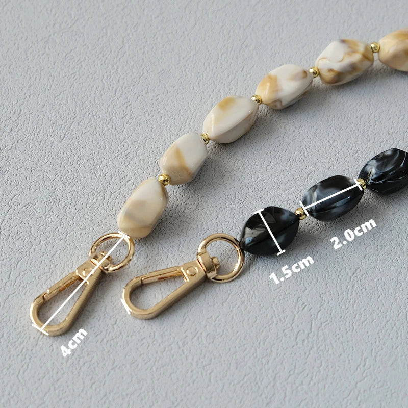 Corrente frisada destacável para mulheres, bolsa acrílica, alça de ombro, corrente, branca, monocromática, destacável, luxo, nova moda