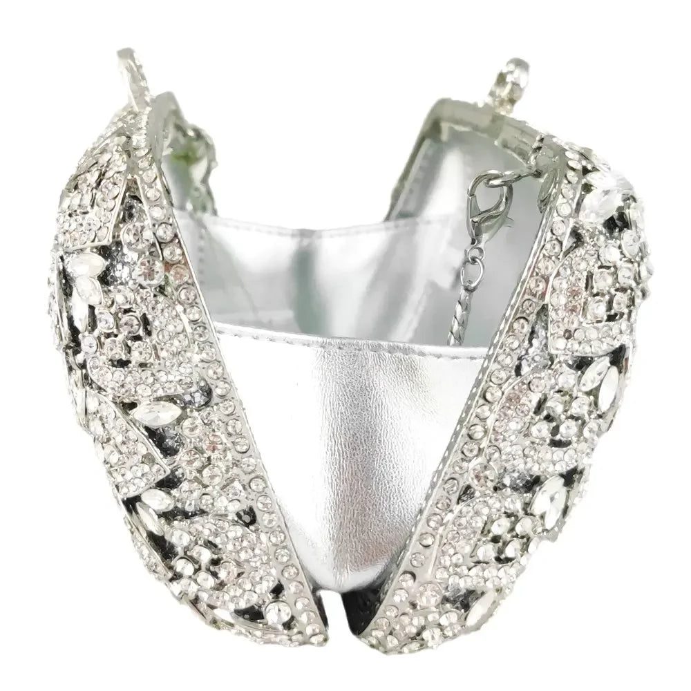 Boutique de fgg prata flor embreagem feminina cristal bolsas noite nupcial casamento strass minaudiere saco formal sacos festa