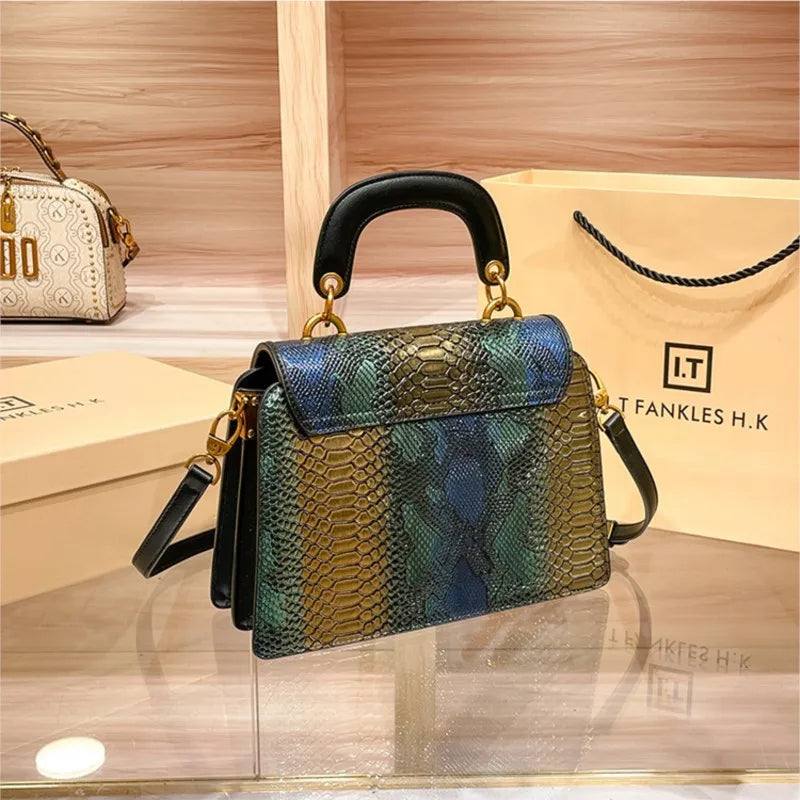 Bolsa tiracolo de cor contrastante feminina, de alta qualidade, marca de luxo, designer de luz, nova, primavera, verão, 2022