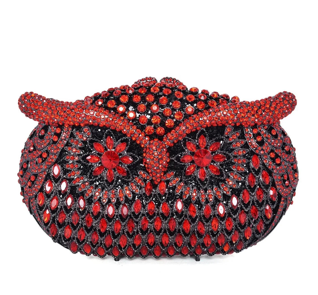 Bolsa de mão de noite em formato de coruja, multicolorida, grande, strass, bolsa de festa feminina, bolsa de baile, mini minaudiere