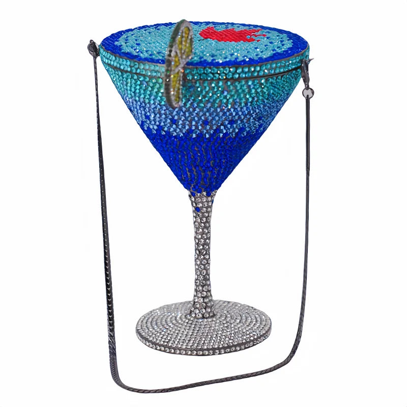 Martin cocktail copo diamante saco de noite nova chegada cristal nupcial bolsa jantar garras feminino bolsa cristal strass sacos