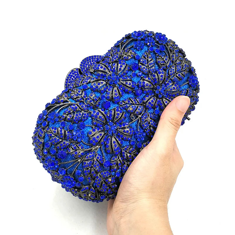 Mulheres saco de festa à noite diamantes elegante embreagem cristal luxo nupcial festa casamento carteira bolsa flor bolsas cristal
