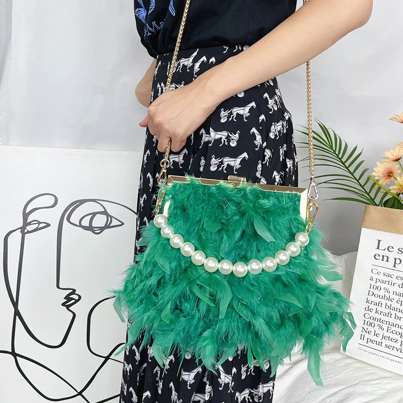 Bolsas de luxo para mulheres, bolsa de embreagem noturna, bolsa de ombro, corrente de pérolas, bolsa de casamento designer 12 cores