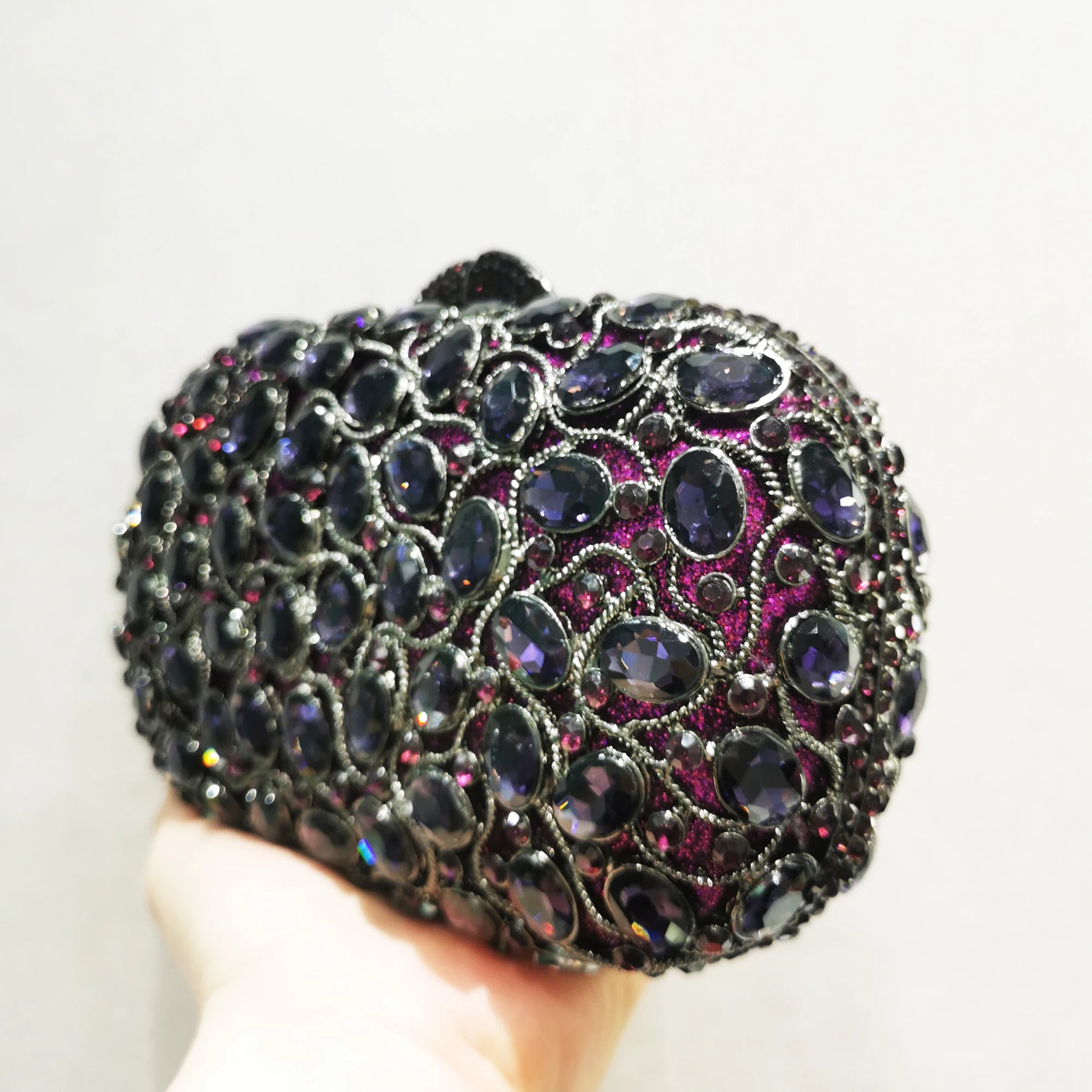 Embreagem de pedra clara branca e prateada para mulheres, bolsas de cristal, festa de casamento, bolsas de baile, embreagem nupcial de diamante