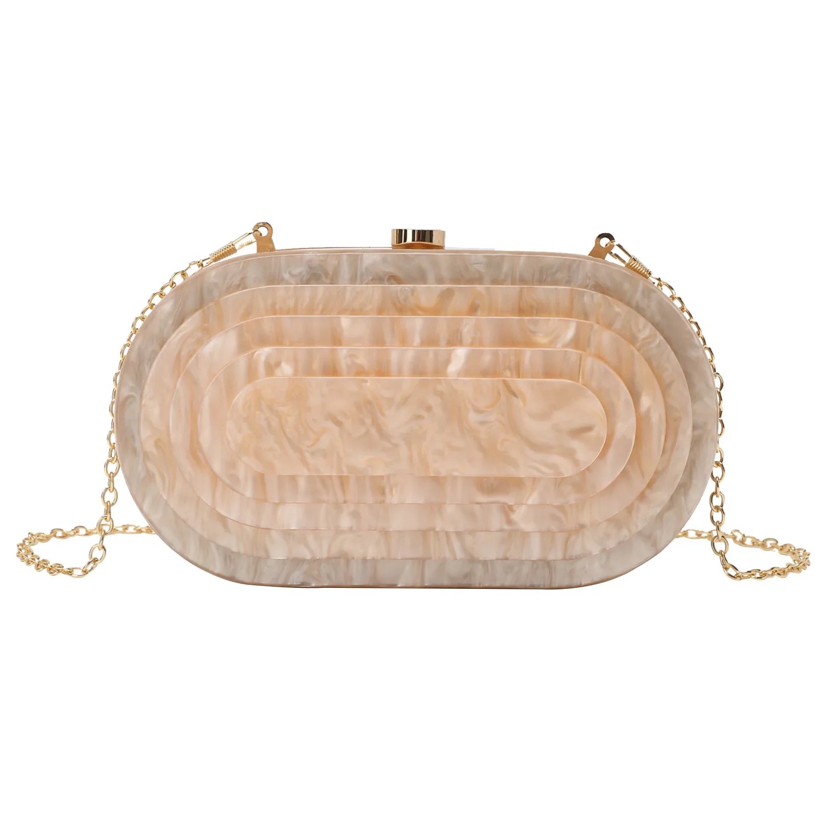 Moda acrílico bolsa de noite feminina vintage em forma de concha mármore ombro corrente saco cross-border na moda vestido de baile saco