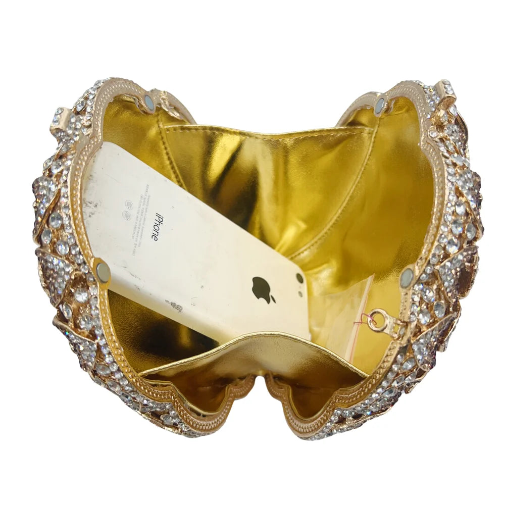 Bolsa de noite de casamento feminina de cristal brilhante em forma de girassol de luxo mais vendida.