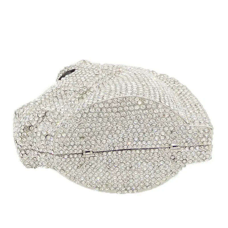 Boutique de fgg cabeça de cavalo dourado feminino cristal noite bolsa e bolsa festa casamento minaudiere animal strass saco embreagem