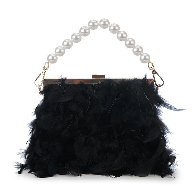 Bolsas de luxo para mulheres, bolsa de embreagem noturna, bolsa de ombro, corrente de pérolas, bolsa de casamento designer 12 cores