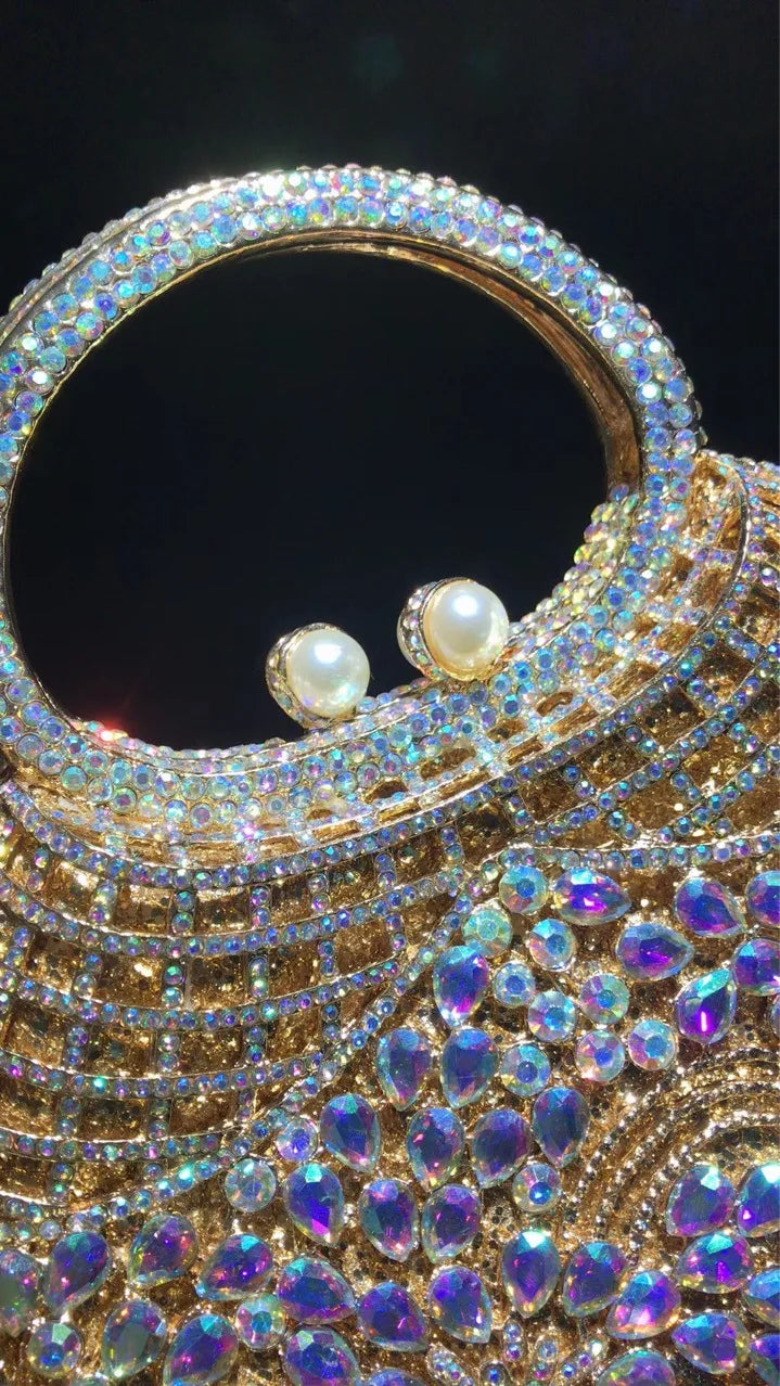 Bolsa de jantar de diamante grande capacidade ombro crossbody oco strass bolsa feminina banquete bolsa de embreagem