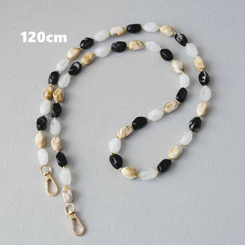 Corrente frisada destacável para mulheres, bolsa acrílica, alça de ombro, corrente, branca, monocromática, destacável, luxo, nova moda