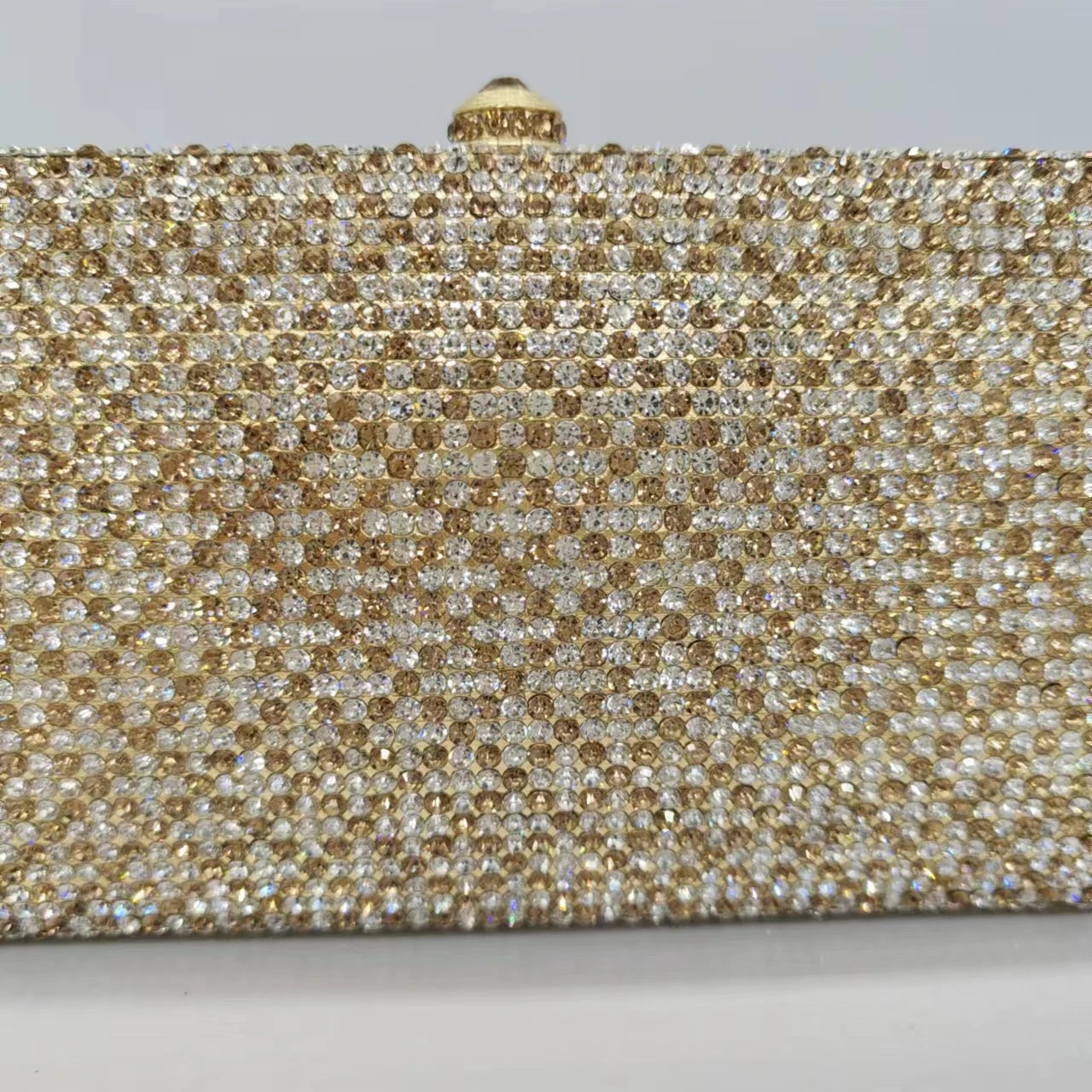 Bolsa de noite de cristal artesanal Bolsas de noite de embreagem de cristal dourado